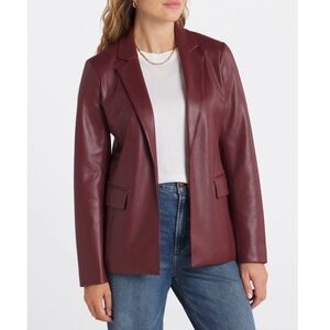 Skies Are Blue Women’s Oversized Faux Leather Blazer